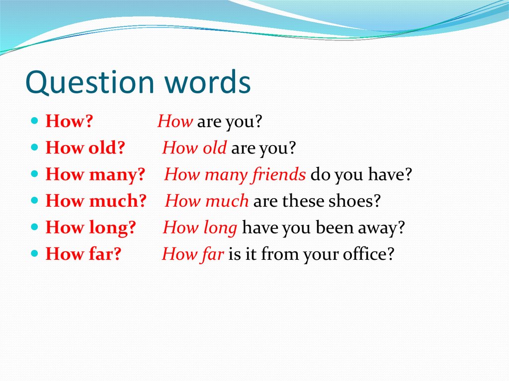 Question words