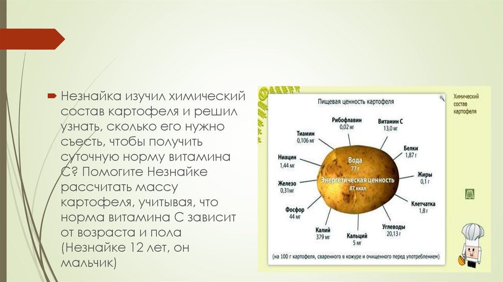 Картофель химия. Состав картофеля. Химический состав картофеля. Норма витамина с в картофеле. Картофель состав витаминов.