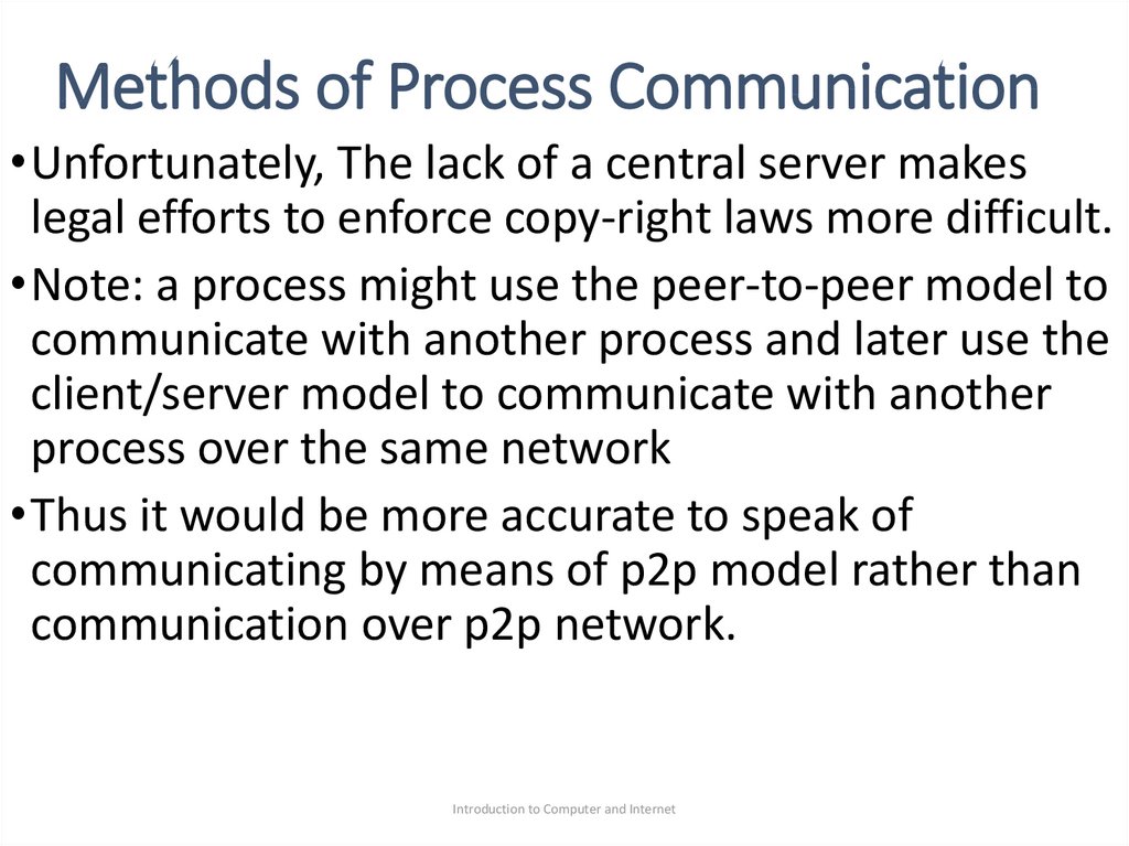 Methods of Process Communication