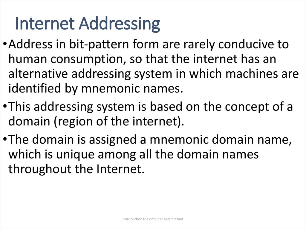 Internet Addressing