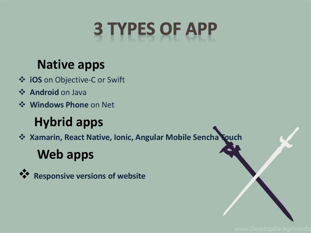 3 types of App