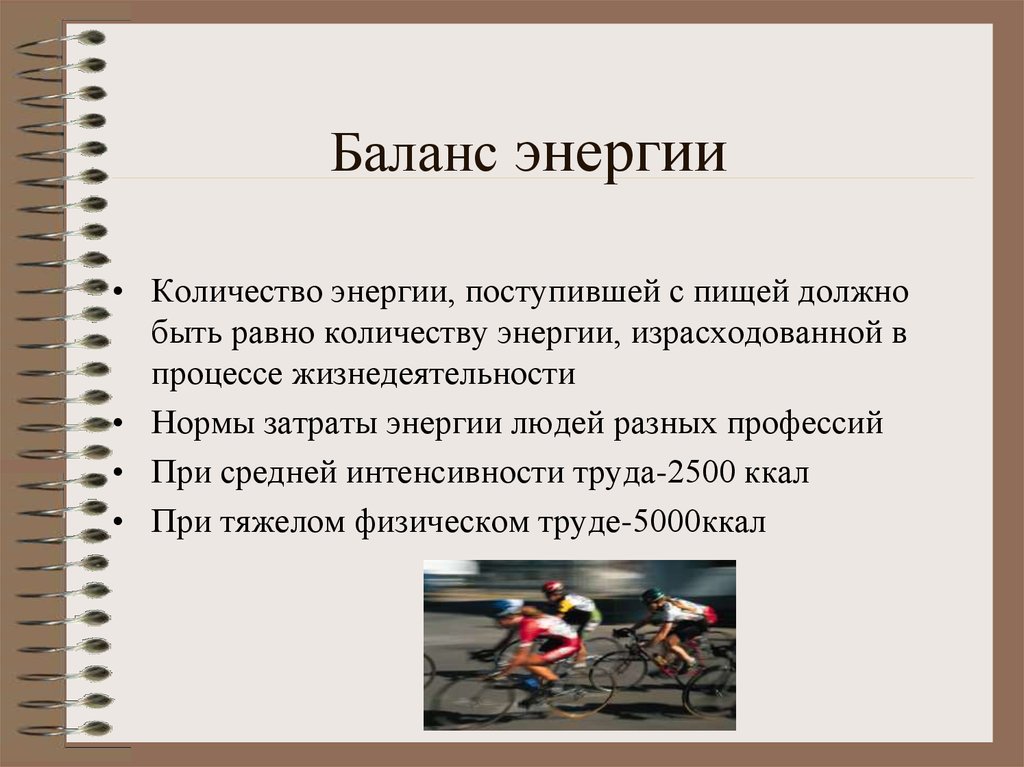 Энергетик поступить. Баланс энергии. Количество энергии равно в гигиена.