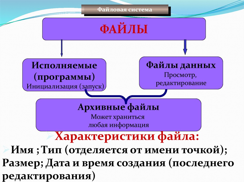 Система действий. Характеристики файла. Технологические принципы ОС Windows.