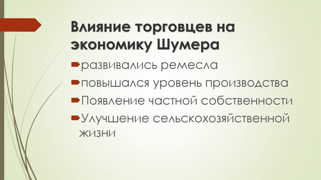 Влияние торговцев на экономику Шумера