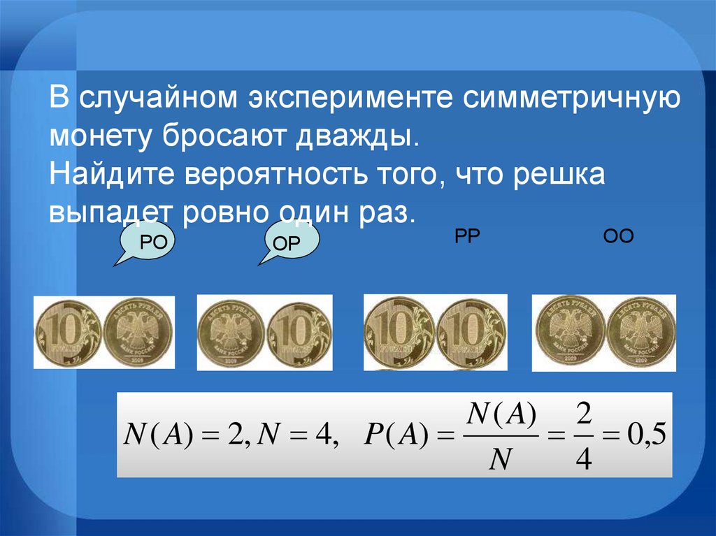 Найдем вероятность выпадения орла на подброшенной монеты. Симметричная монета. Симметричную монету бросают. Опыт с подбрасыванием монеты. Бросок двух монет вероятность.