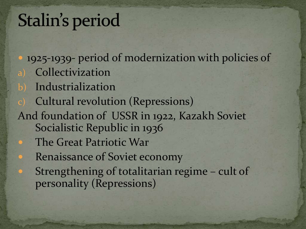 Stalin’s period