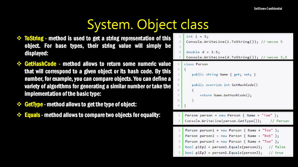 System. Object class