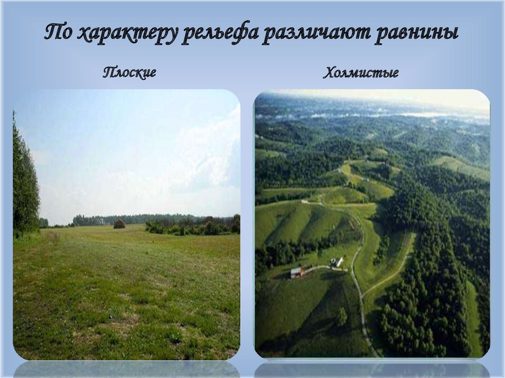5 примеров равнин. Плоские и холмистые равнины. Плоский рельеф. Рельеф плоский холмистый. Рельеф равнины.