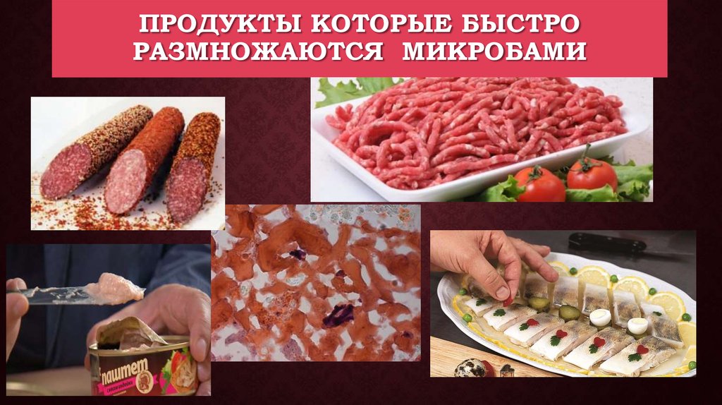 продукты которые быстро Размножаются микробами