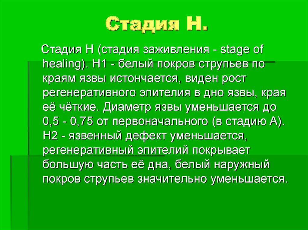 З стадия. Стадия n.