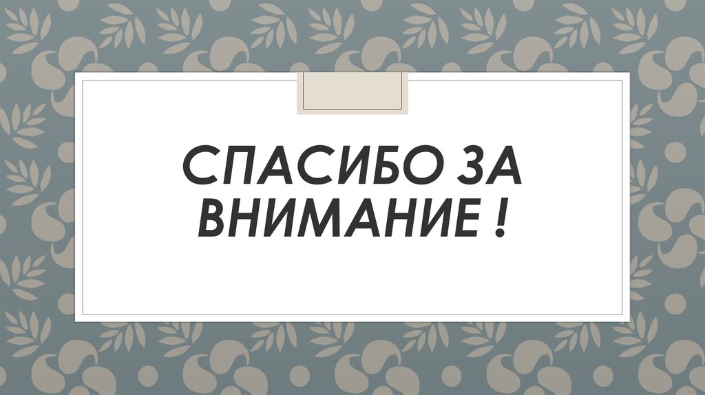 Спасибо за внимание !