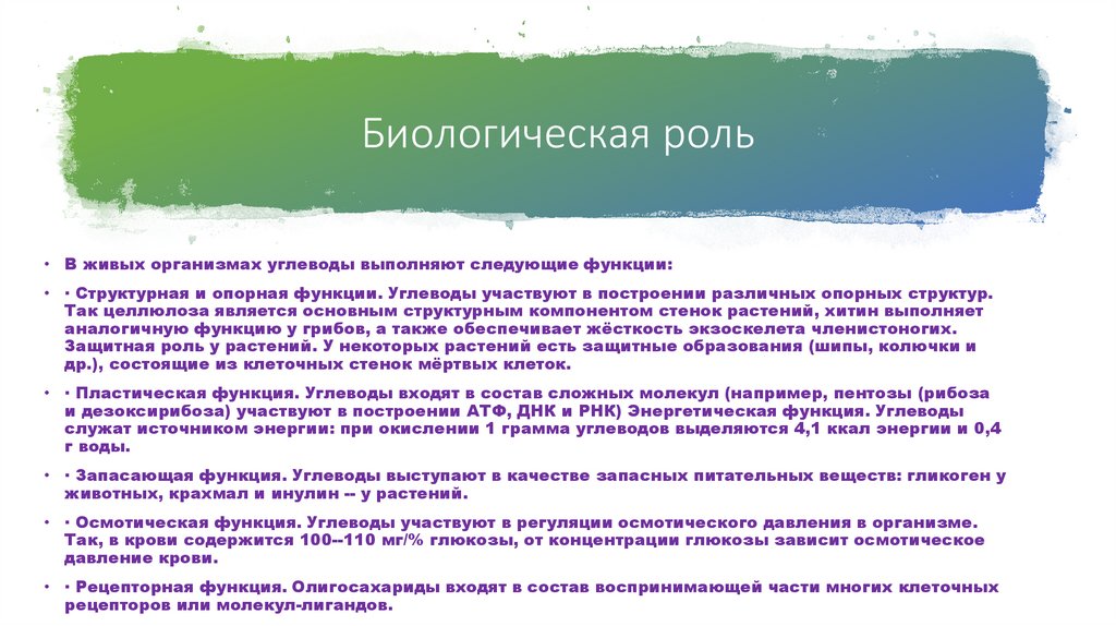 Значение углеводов в живой природе и жизни человека презентация