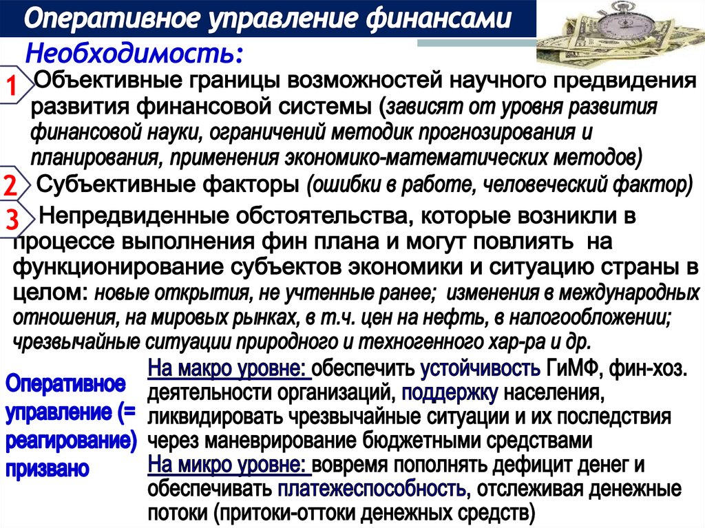 Необходимость финансов. Оперативное управление финансами. Необходимость управления финансами. Основы управления финансами. Органы оперативного управления финансами.