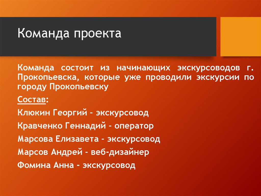 Команда проекта