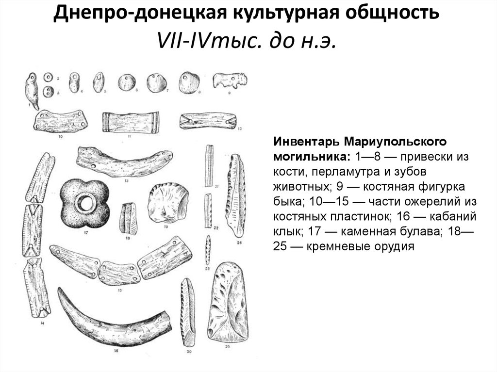 Днепро-донецкая культурная общность VII-IVтыс. до н.э.