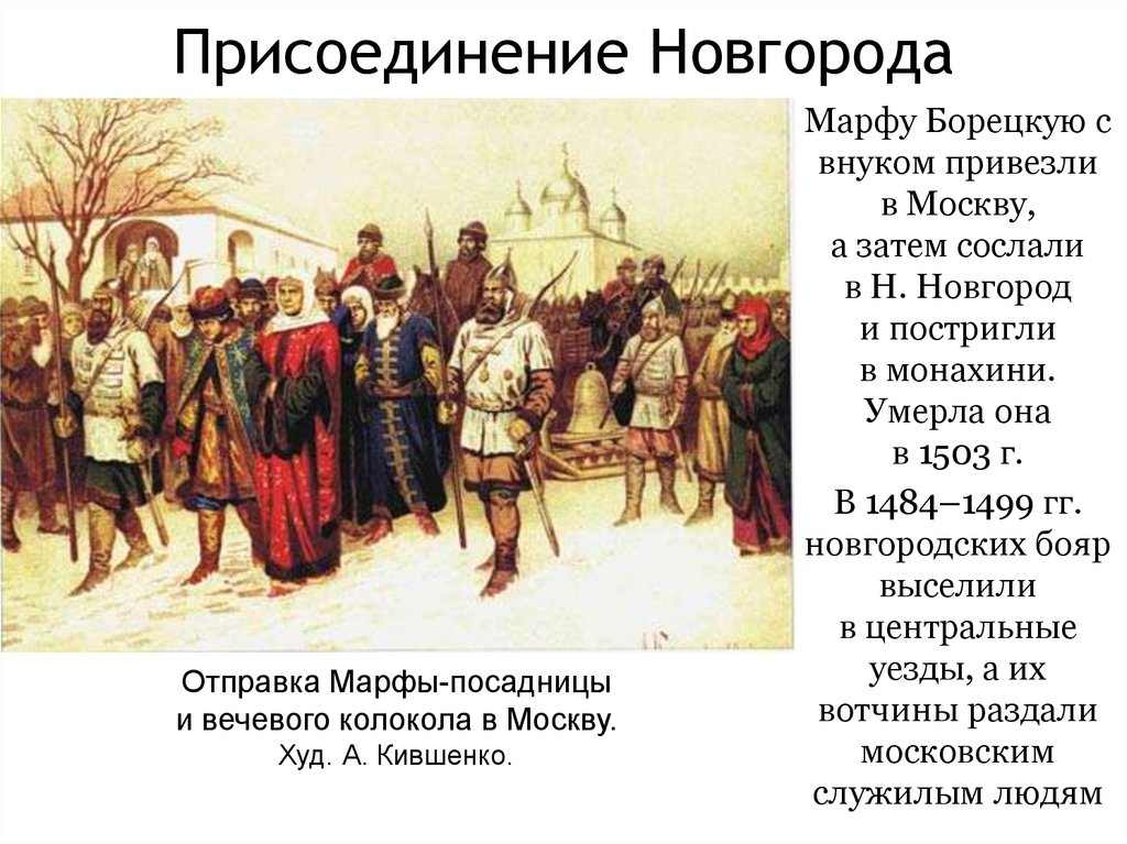 Как республиканский строй появился в новгороде. 1478 Присоединение Новгорода. Кившенко присоединение Великого Новгорода.