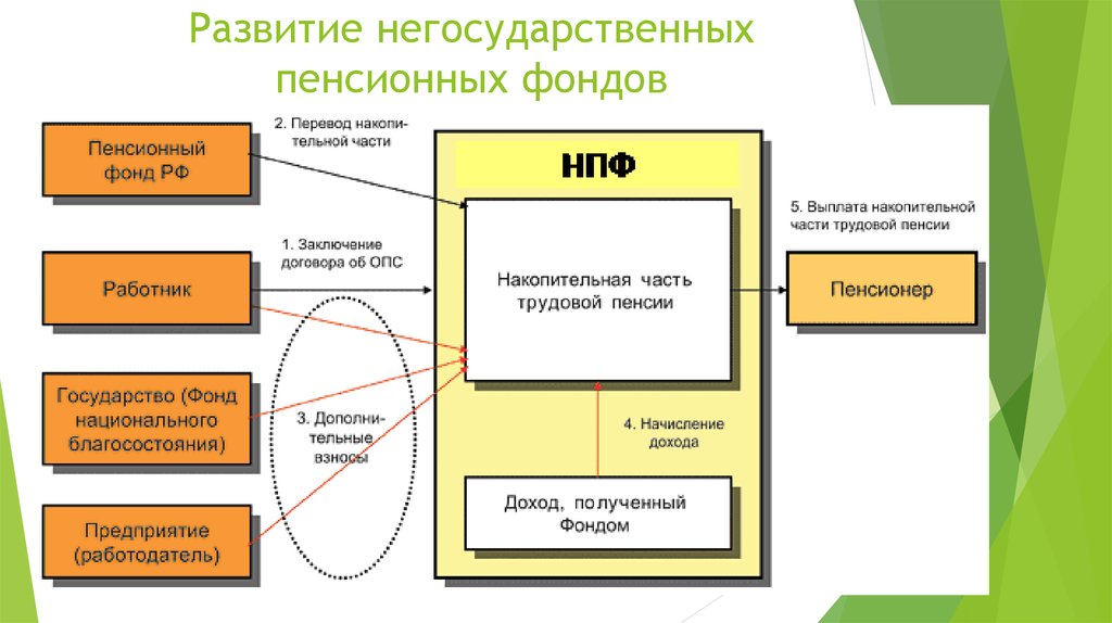 Формирование денежных фондов. Схема деятельности НПФ. Структура негосударственных пенсионных фондов. Пенсионные схемы НПФ. Структура деятельности НПФ.