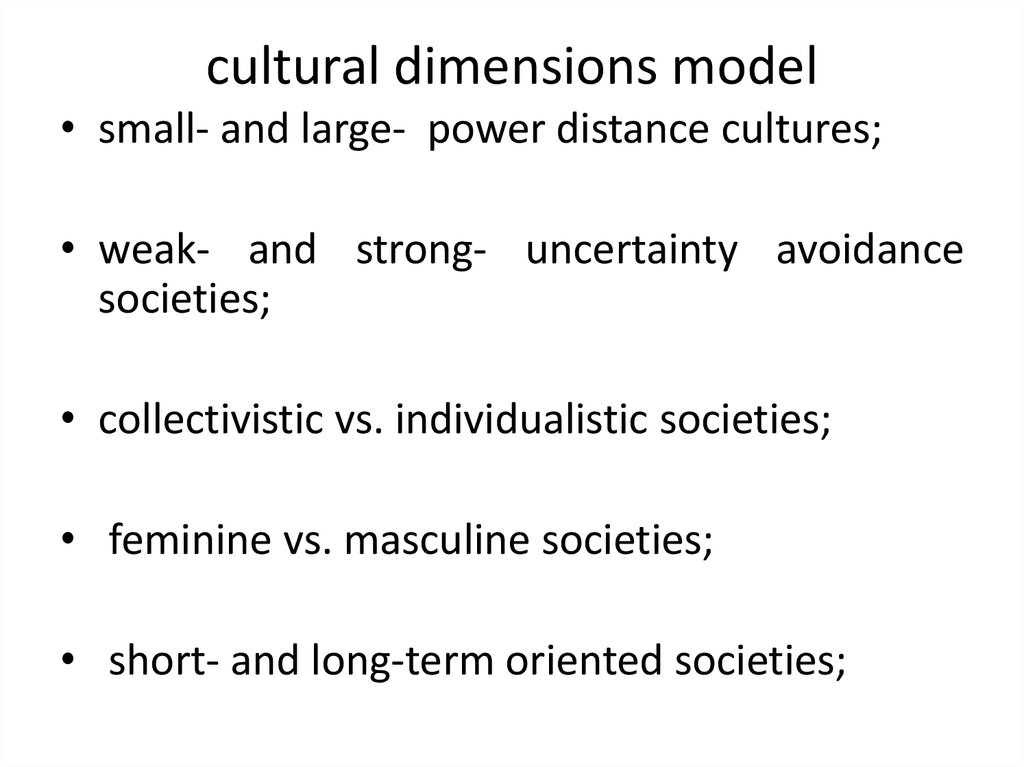 cultural dimensions model