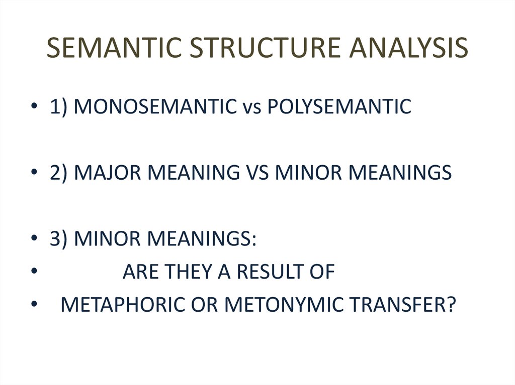 SEMANTIC STRUCTURE ANALYSIS
