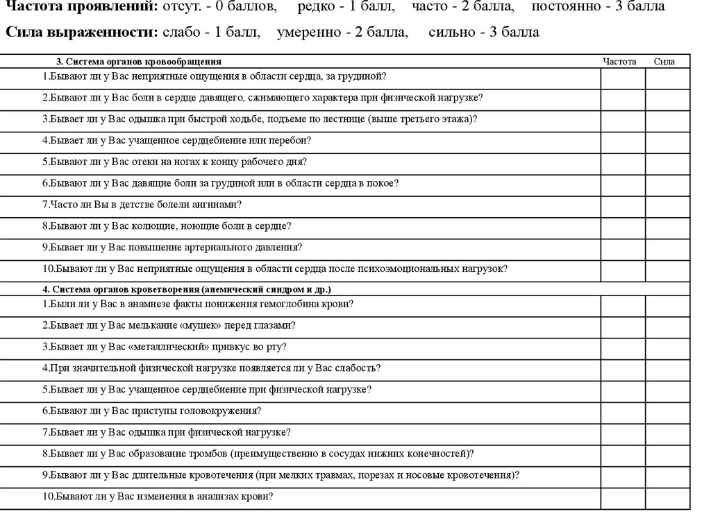 Регистрационная карта к тесту 6 минутной ходьбы