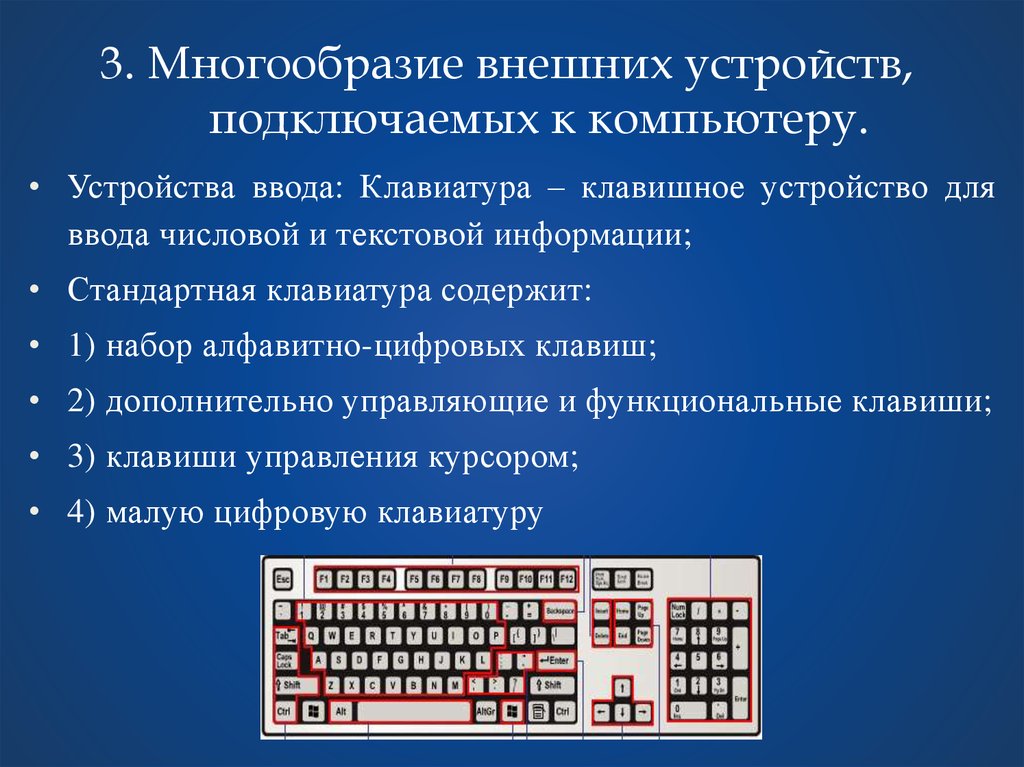 Внешние устройства. Многообразие компьютерных устройств. Внешние устройства подключаемые к ПК. Устройство ПК внешние устройства подключаемые к ПК. Многообразие внешних устройств.