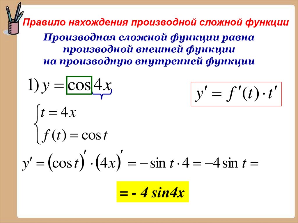 Найти производные а б в. Формула нахождения производной сложной функции. Правило нахождения производной сложной функции. Производные сложной функции#. Производные сложных функций.