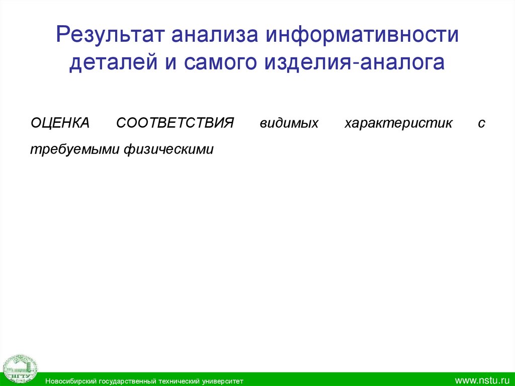 Результатом конструктивного. Анализ информативности сайта.