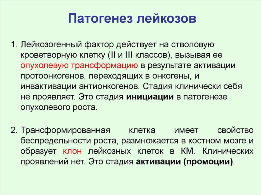 Лейкоз патофизиология презентация