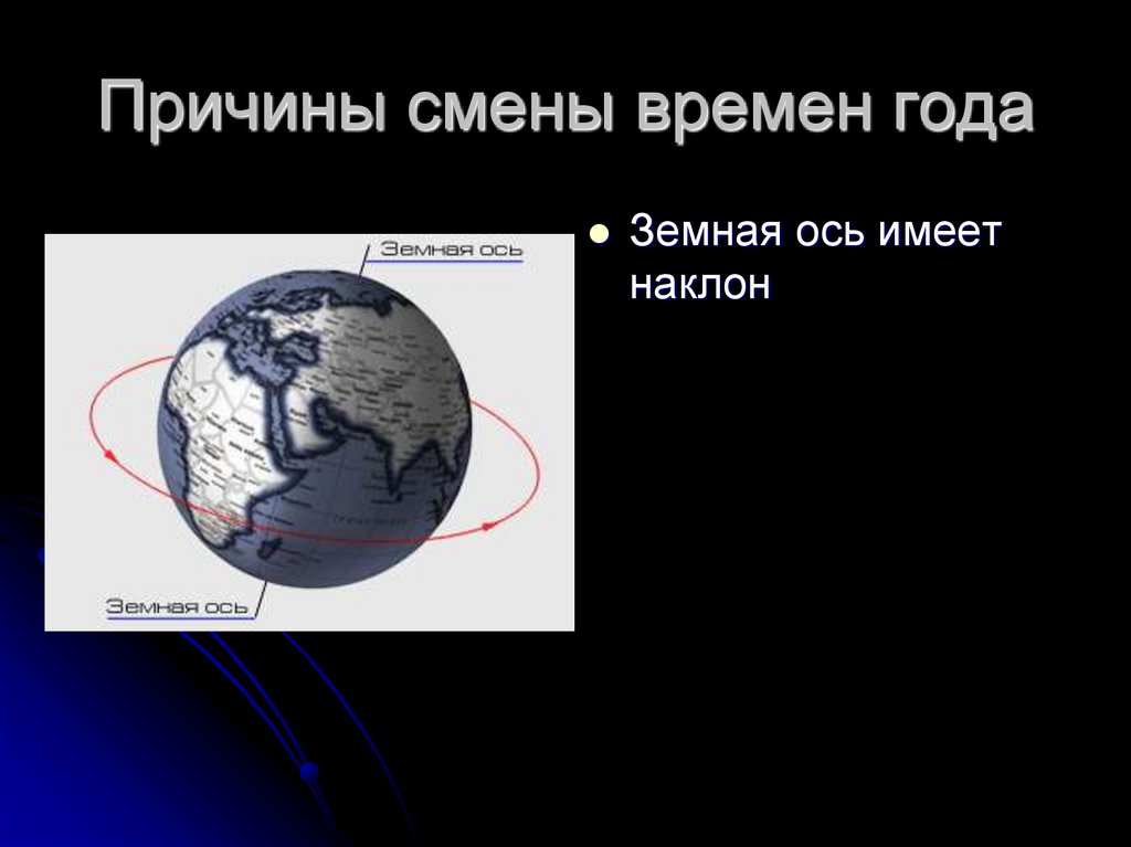 Объясните чем обусловлена смена времен года на земном шаре какой рисунок в учебнике ваш ответ