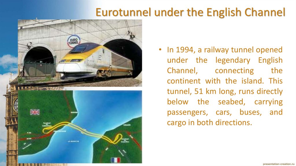 Eurotunnel under the English Channel