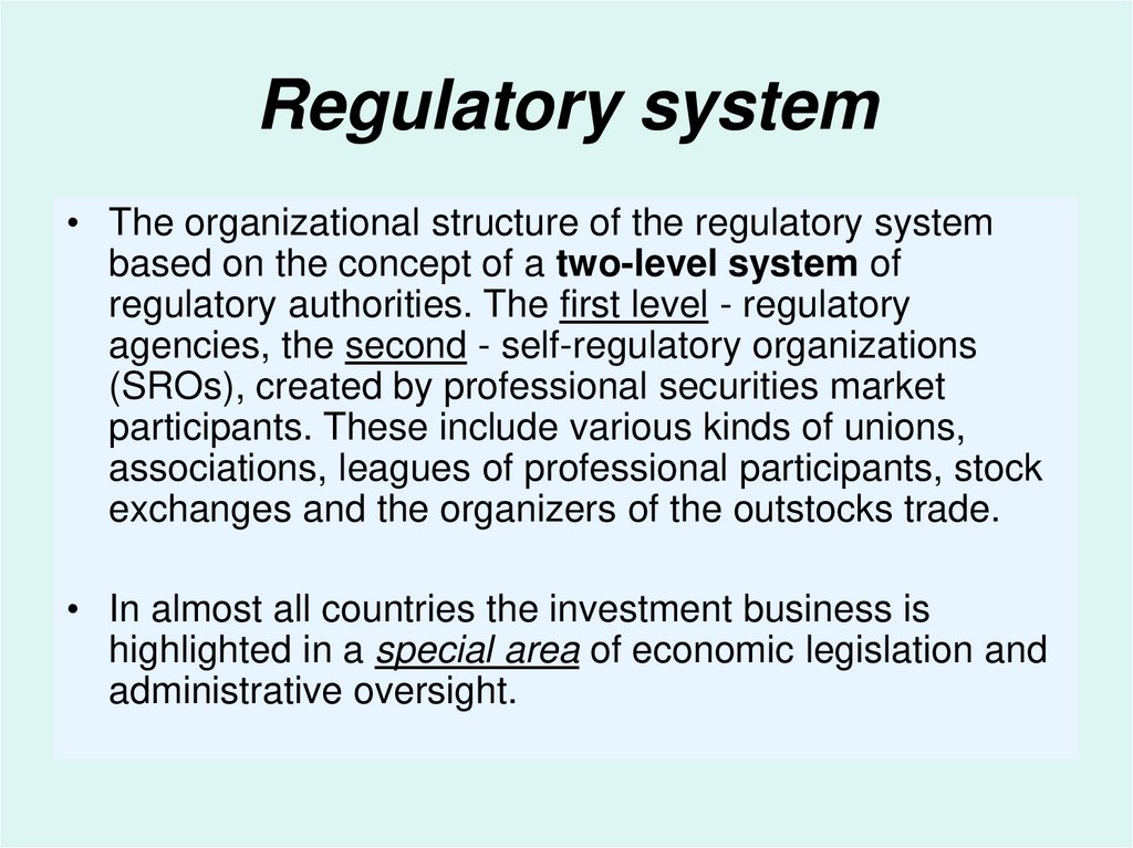 Regulatory system