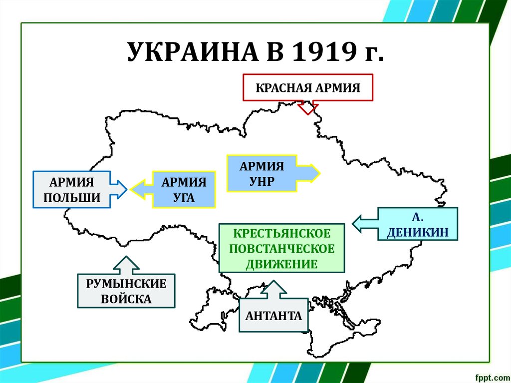 Карта украины 1919 года