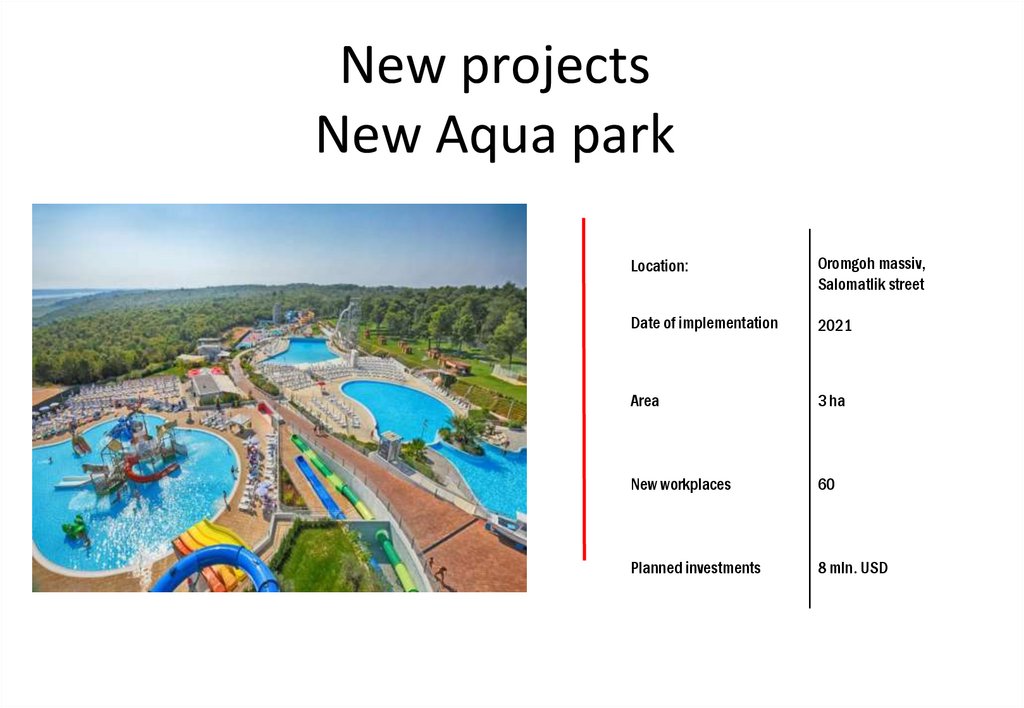 New projects New Aqua park