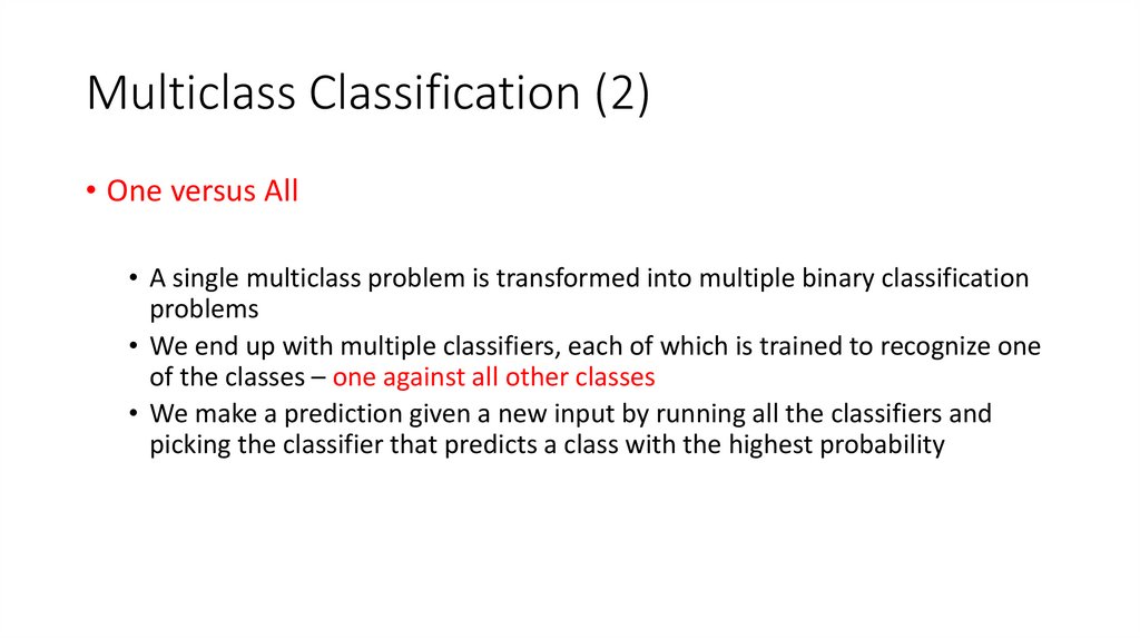 Multiclass Classification (2)