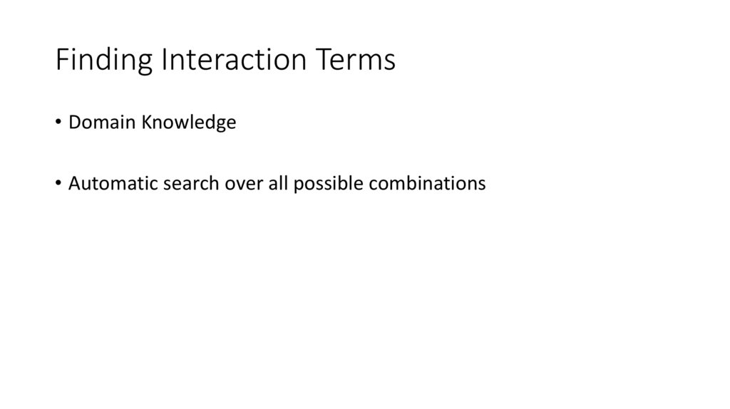 Finding Interaction Terms