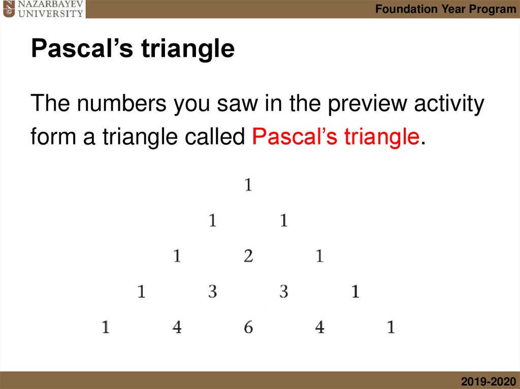 Pascal’s triangle