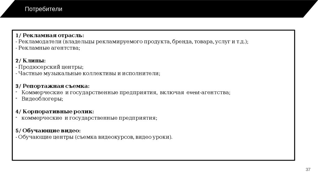 Типы потребителей рекламы. Реклама Назначение отрасли.