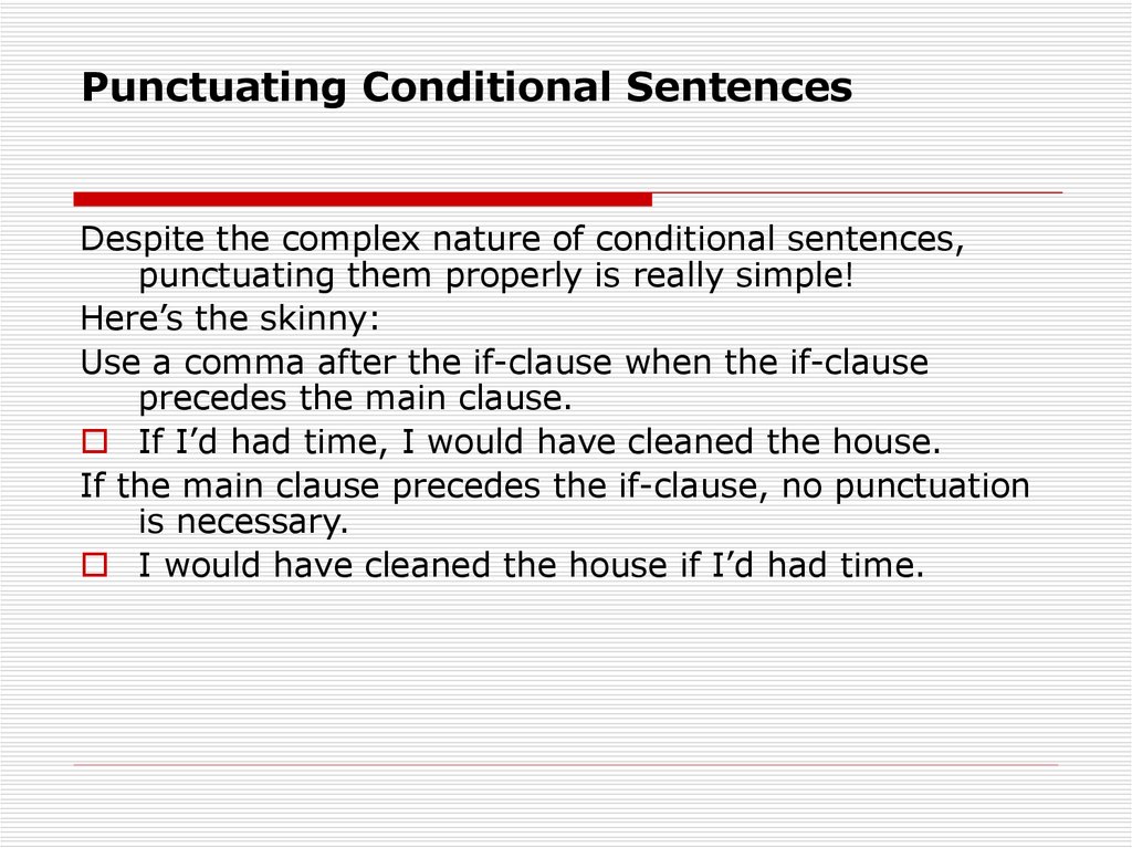 Punctuating Conditional Sentences