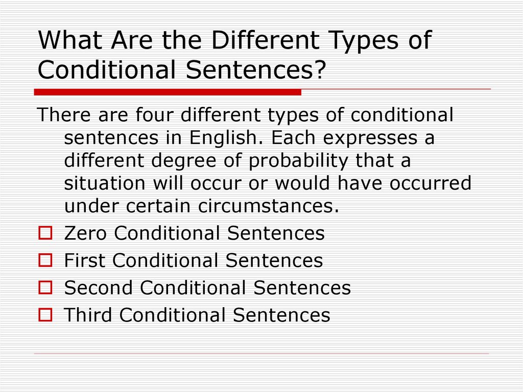What Are the Different Types of Conditional Sentences?