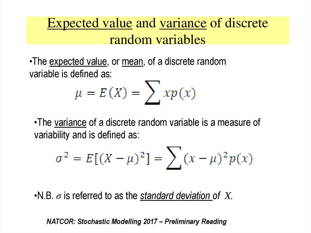 how to find mean and variance of random variable