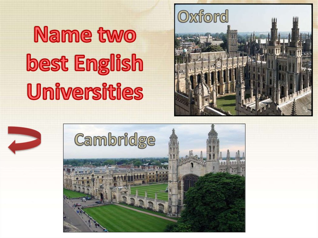 Name two best English Universities