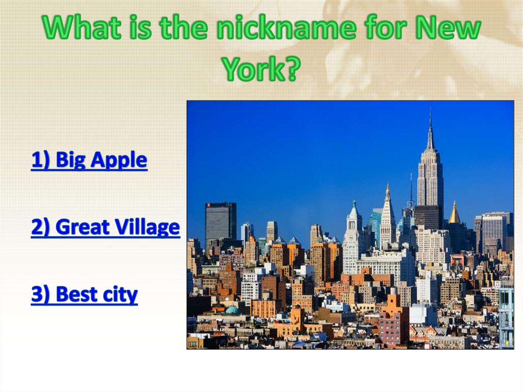 What is the nickname for New York?