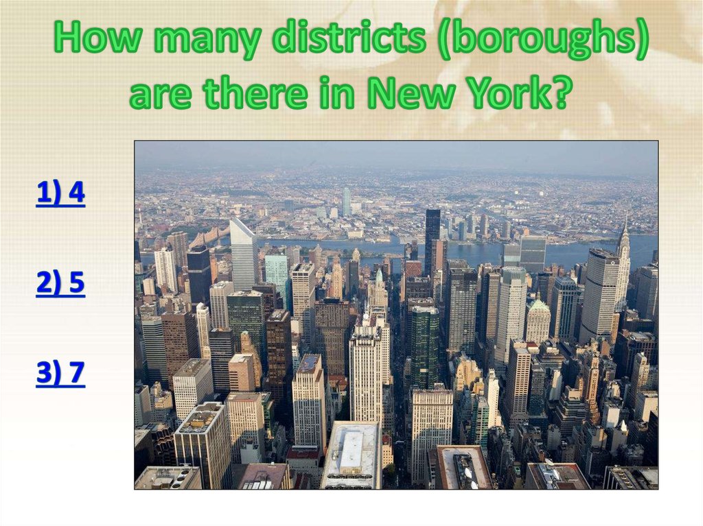 How many districts (boroughs) are there in New York?