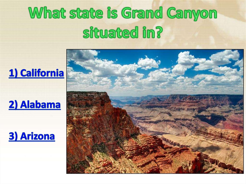 What state is Grand Canyon situated in?