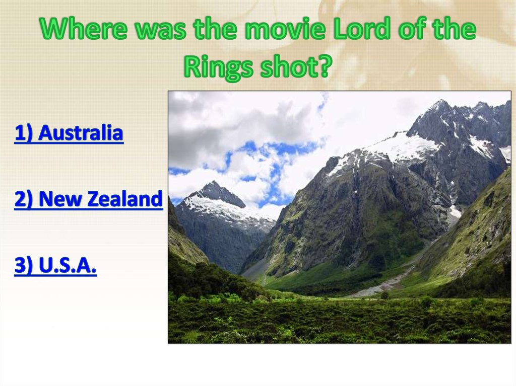 Where was the movie Lord of the Rings shot?