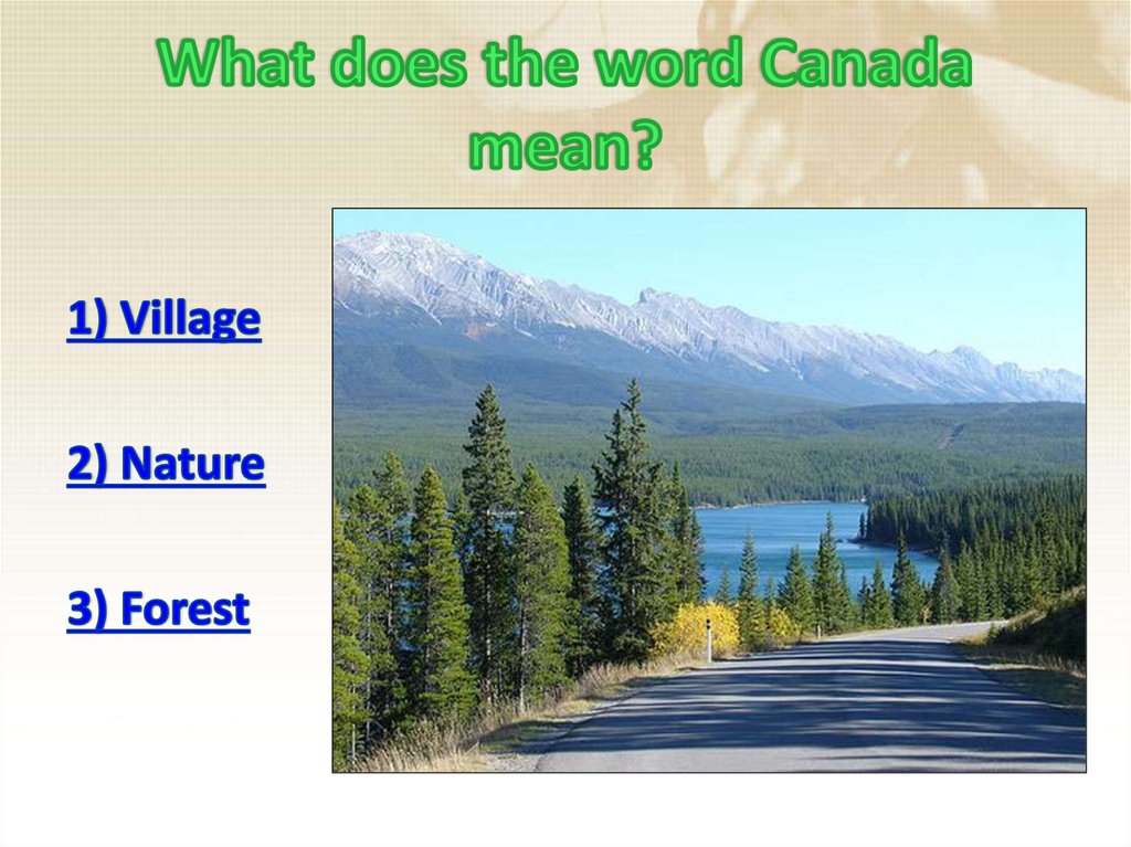 What does the word Canada mean?