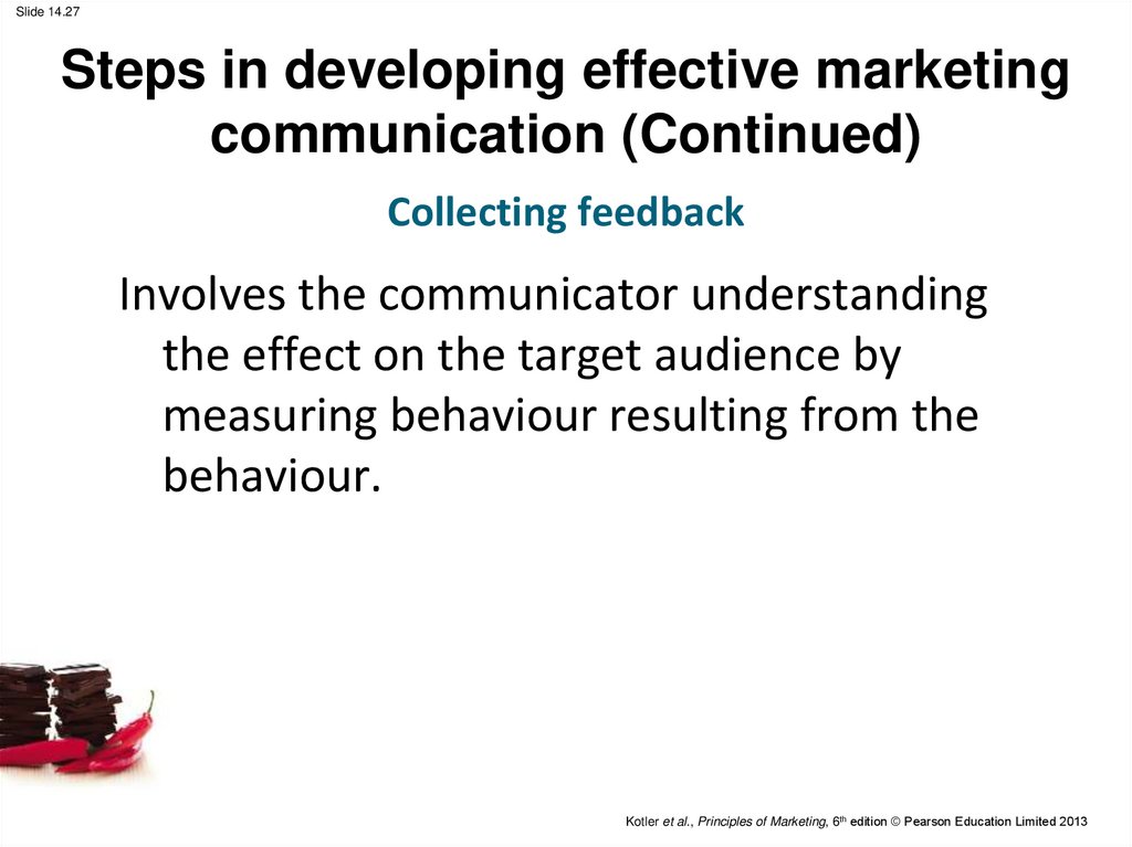 Steps in developing effective marketing communication (Continued)