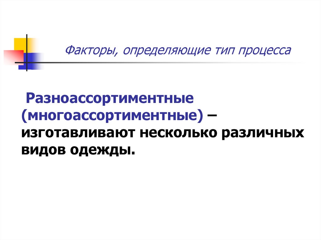 Факторы определяющие Тип производства. Факторы определяющие Тип проекта.