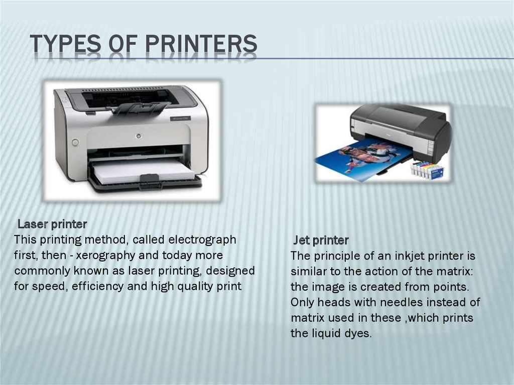types of printers presentation