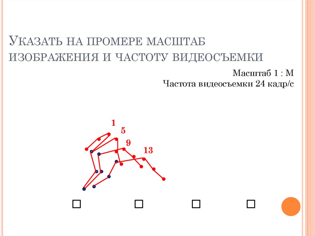 Указать на промере масштаб изображения и частоту видеосъемки